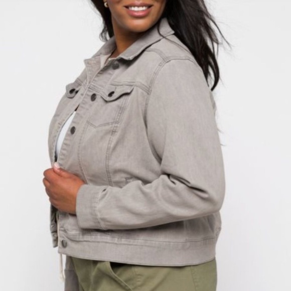 Market & Spruce Sterling Grey Denim Jacket size 1X NWT Stitch Fix Gray Jean - Picture 2 of 13